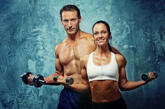 photo of male and female natural bodybuilders