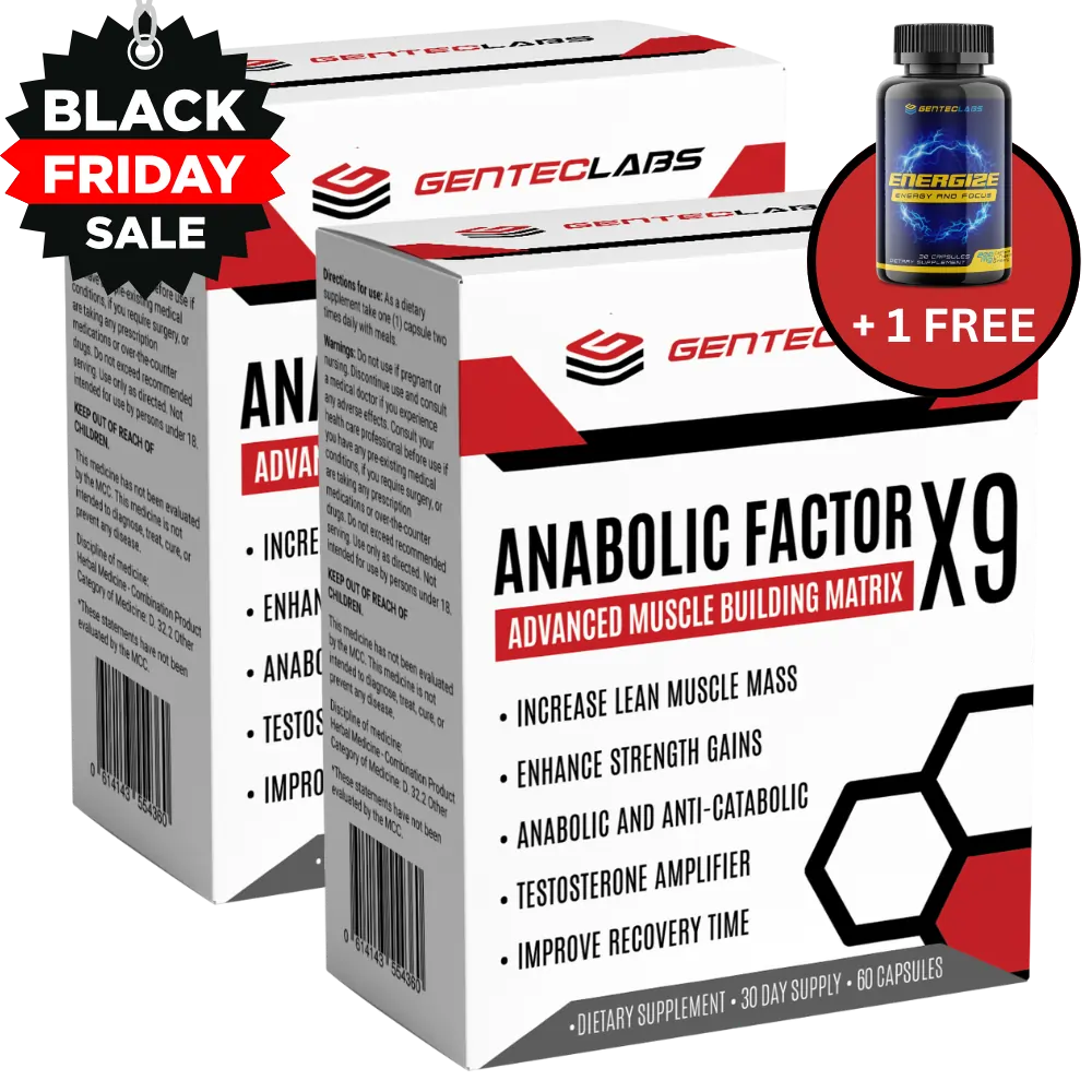 BLACK FRIDAY SALE - Anabolic Factor X9 (Buy 1 Get 1 Free) + Free Energize Preworkout